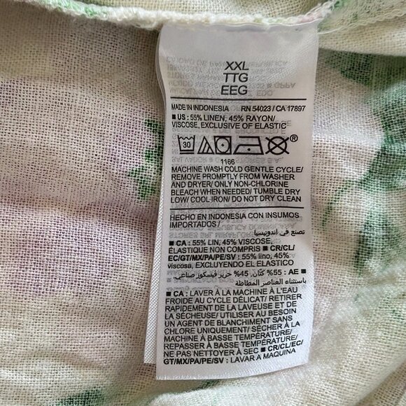 Old Navy Dress Sz 2XL Floral Linen Blend Bloomcore Boho Romantic Coquette 17770 - Picture 8 of 11
